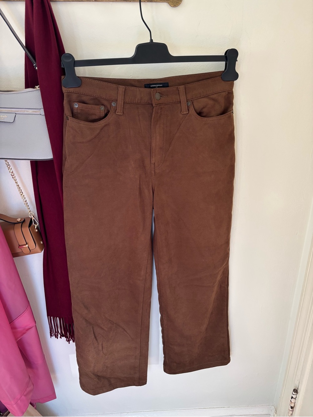 Banana Republic Brown Faux Suede Straight Pants